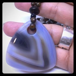 Stone & 925 silver necklace